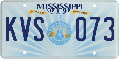 MS license plate KVS073