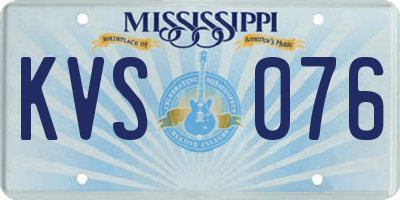 MS license plate KVS076