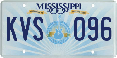 MS license plate KVS096