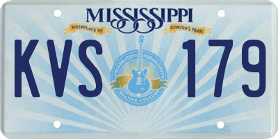 MS license plate KVS179