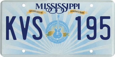MS license plate KVS195