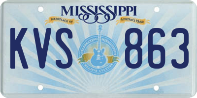 MS license plate KVS863