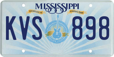 MS license plate KVS898