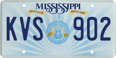 MS license plate KVS902