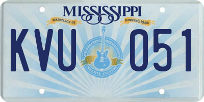 MS license plate KVU051
