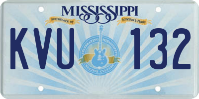 MS license plate KVU132