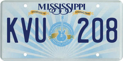 MS license plate KVU208