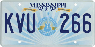 MS license plate KVU266