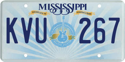 MS license plate KVU267
