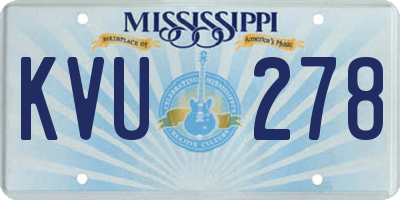 MS license plate KVU278
