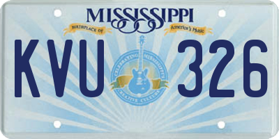 MS license plate KVU326