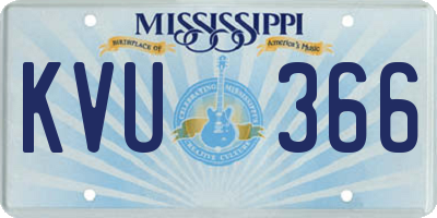 MS license plate KVU366