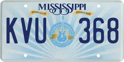 MS license plate KVU368