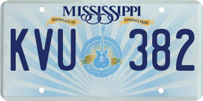 MS license plate KVU382