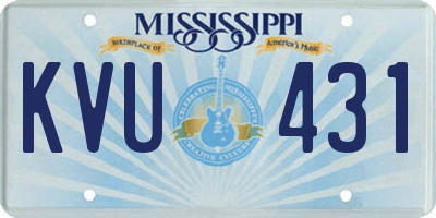 MS license plate KVU431