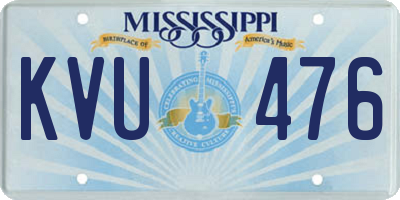 MS license plate KVU476