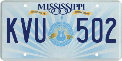 MS license plate KVU502