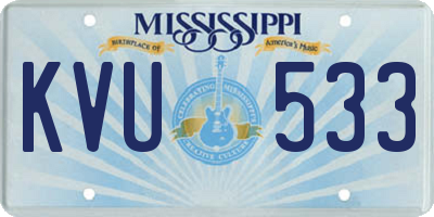 MS license plate KVU533