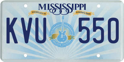 MS license plate KVU550