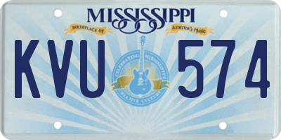 MS license plate KVU574