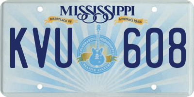 MS license plate KVU608