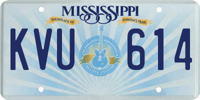MS license plate KVU614