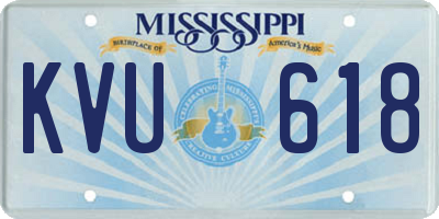 MS license plate KVU618