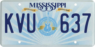 MS license plate KVU637
