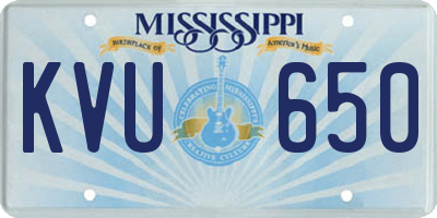 MS license plate KVU650