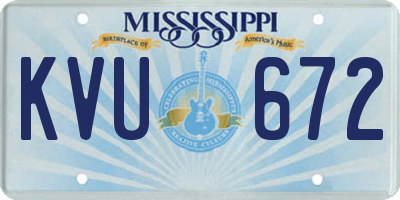 MS license plate KVU672