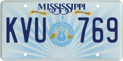 MS license plate KVU769
