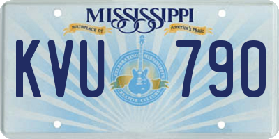 MS license plate KVU790