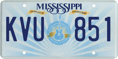 MS license plate KVU851