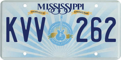 MS license plate KVV262