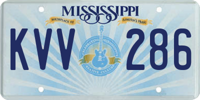 MS license plate KVV286