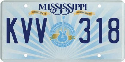 MS license plate KVV318