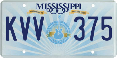MS license plate KVV375
