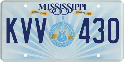 MS license plate KVV430