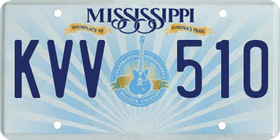 MS license plate KVV510