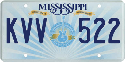 MS license plate KVV522
