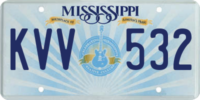 MS license plate KVV532