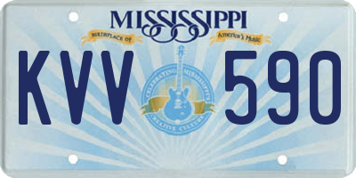 MS license plate KVV590