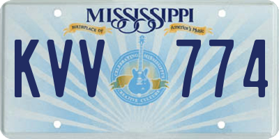MS license plate KVV774