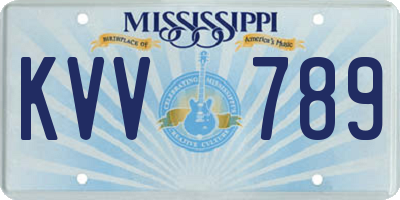 MS license plate KVV789