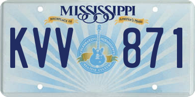 MS license plate KVV871