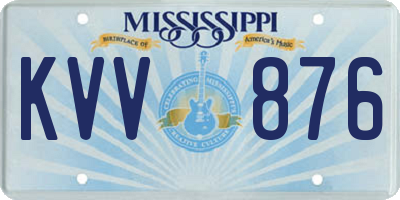 MS license plate KVV876