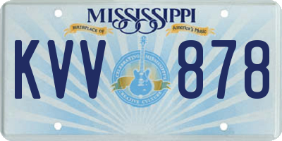 MS license plate KVV878