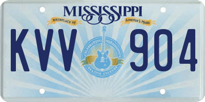 MS license plate KVV904