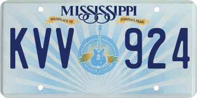 MS license plate KVV924