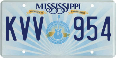 MS license plate KVV954